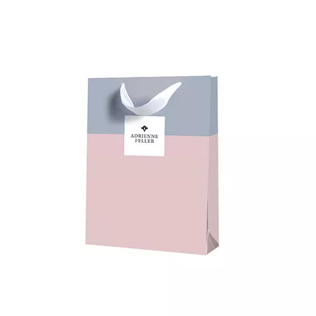 Papír táska - Adrienne Feller, rózsaszín, 20x26 cm